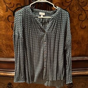 JJill  Green Patterned Women's Top